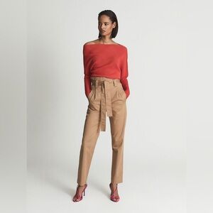 REISS Mabel High Waist Paper Bag Trousers Size 0